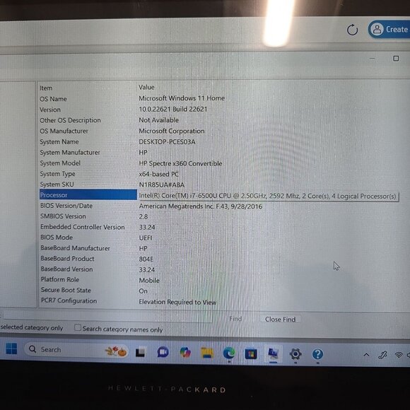 HP Spectre 13.3 in (256gb, Intel Core i7-6500U, 8gb Ram) Windows laptop/Tablet - Picture 2 of 6